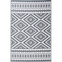 Anna Collection Buitenkleed - buiten tapijt - grondzeil - camping - grijs/wit - 118 x 180 cm - vloerkleden