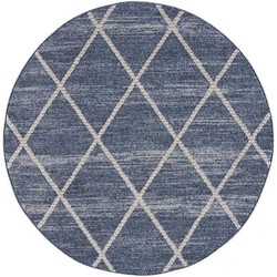 Felta Modern Blauw vloerkleed - Laagpolig / Geruit