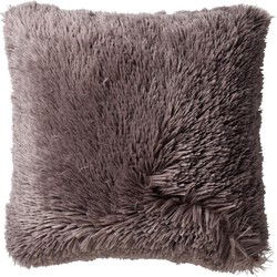 Dutch Decor FLUFFY - Sierkussen 60x60 cm - superzacht - XL kussen - Driftwood - taupe - Dutch Decor
