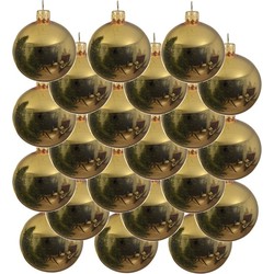 18x Glazen kerstballen glans goud 8 cm kerstboom versiering/decoratie - Kerstbal