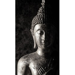 ESTAhome fotobehang Boedha beeld zwart wit - 1,86 x 2,79 m - 158823