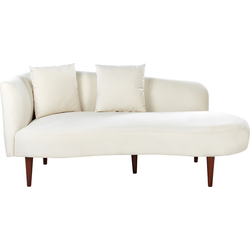 Beliani CHAUMONT - Chaise longue-Wit-Fluweel