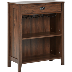 Beliani WALKERSTON - Sideboard-Donkere houtkleur-Vezelplaat