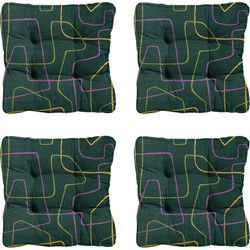 Madison -  Zitkussen Florance Joah green - Ca. 47x47 cm - Set van 4