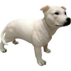 Polystone tuinbeeld Engelse Staffordshire Terrier hondje 15 cm - Beeldjes
