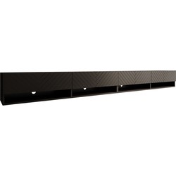 Meubella - TV-Meubel Asino - Zwart Visgraat  - 280 cm