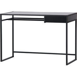 WOOOD Teun Bureau Met Lade - Metaal - Zwart - 110x76x50