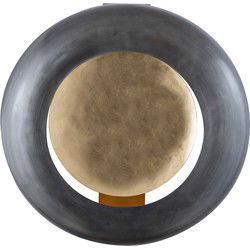 PTMD Prestyn Grey Iron Round Wall Stormlight L