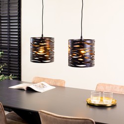 Industriële hanglamp Freckle 2-lichts zwart