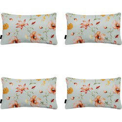 Madison -  Sierkussen Florina orange - Ca. 30x50 cm - Set van 4