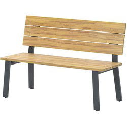 Garden Impressions Diva parkbank - carbon black/ teak look