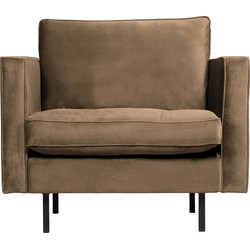 BePureHome Rodeo Classic Fauteuil - Velvet - Taupe - 83x98x88