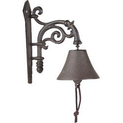 Clayre & Eef Ouderwetse Deurbel  10x18x19 cm Bruin Ijzer Tuinbel