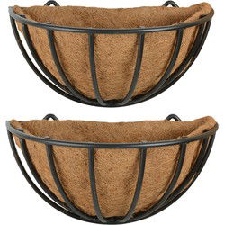 Esschert Design Plantenmand - 2x - hangend - metaal - 35 x 20 cm - Plantenbakken