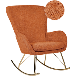 Beliani ANASET - Schommelfauteuil-Oranje-Bouclé