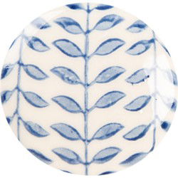 Clayre & Eef Deurknop Ø 4x3 cm Beige Blauw Keramiek