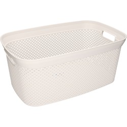 Wasmand/wasgoed draagmanden wit 35 liter 54 x 34 x 23 cm huishouden - Wasmanden