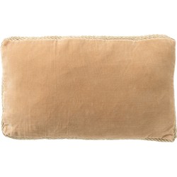 Dutch Decor MANOE - Kussenhoes 30x50 cm - effen kleur - met rand van jute - Semolina - beige - Dutch Decor