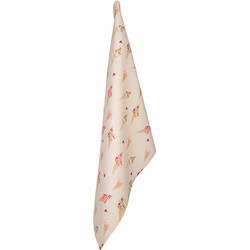 Clayre & Eef Theedoek  50x70 cm Beige Roze Katoen Rechthoek Ijsjes Keukenhanddoek