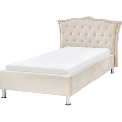 Beliani METZ - Eenpersoonsbed-Beige-Fluweel