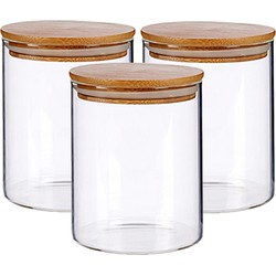 Set van 3x stuks glazen luxe keuken voorraadpotten/voorraadbussen 870 ml - Voorraadpot