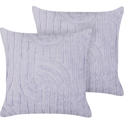 TELLIMA  - Sierkussen set van 2 - Paars - 45 x 45 cm - Katoen