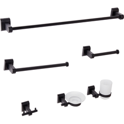 Beliani TALARA - Badkamer hardware set-Zwart-Aluminium