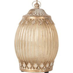 Clayre & Eef LED Lantaarn Beige Glas