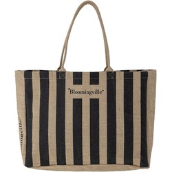 Bloomingville Bergamo shopper tas zwart jute