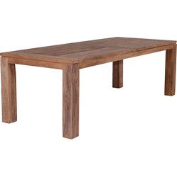 Mexico tafel 240x100xH76 natural teak/ poten 12x12