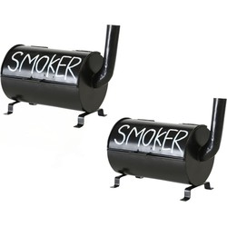 2x stuks zwarte terras asbakken Smoker 20 cm - Asbakken