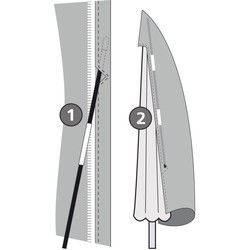 Stokparasol hoes CA 260x 60 cm grijs
