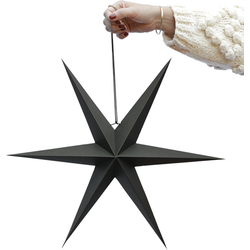 Kerst ster zwart set van 2 (40 centimeter)