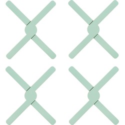 Krumble Opvouwbare siliconen pannenonderzetter - Groen - Set van 4