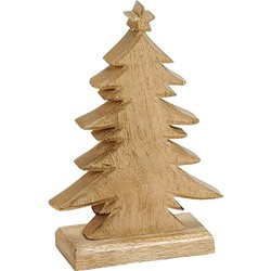 Kerstdecoratie houten kerstbomen / kerstboompjes 20 cm - Houten kerstbomen