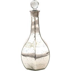 Clayre & Eef Decoratie Fles  Ø 12x31 cm Zilverkleurig Glas Woondecoratie