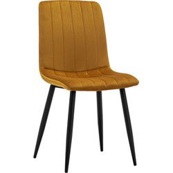 Eetkamerstoel Fox velvet geel