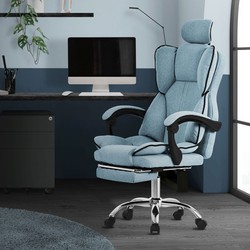 Executive bureaustoel in hoogte verstelbaar blauw met in hoogte verstelbare rugleuning en voetensteun & hoofdsteun tot 120 kg ML design