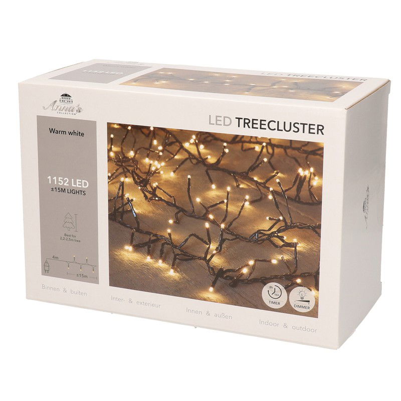 Anna's Collection Kerstverlichting - 1152 leds - warm wit - 15 m - Kerstverlichting kerstboom - 
