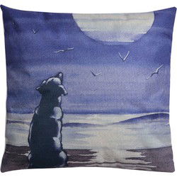Clayre & Eef Sierkussen Blauw Grijs Synthetisch Hond