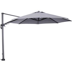 Garden Impressions Hawaii zweefparasol Ø350 cm - frame carbon black - doek licht grijs