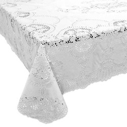 Wit tafelkleden/tafellakens 152 x 228 cm rechthoekig - Tafellakens