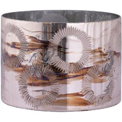 PTMD Windlicht Karga - 19x19x13 cm - Glas - Messing