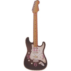 Klok Elektrisch gitaar - bruin - 50 cm - stratocaster - Wandklokken