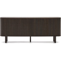 Kave Home - Mailen-dressoir met 2 deuren van essenfineer met een donkere afwerking 180 x 75 cm