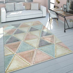 Laagpolig Vloerkleed Lareva - Geruit Design - Multi - 80x300 cm