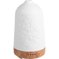 Clayre & Eef Aroma diffuser Ø 9x17 cm Wit Porselein Vogels