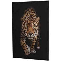 Canvas kantoor schilderij 90 x 60 cm luipaarden print - Schilderijen