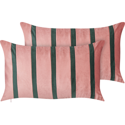 CRODYLINE - Sierkussen set van 2 - Roze/Groen - 35 x 60 cm - Fluweel