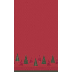 Duni kerst tafellaken/tafelkleed - 138 x 220 cm - papier - rood - Tafellakens